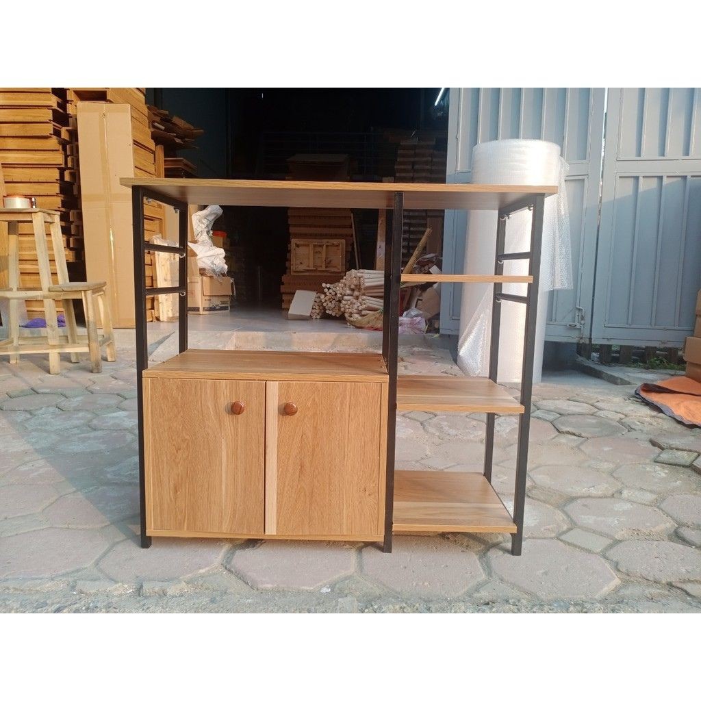 Kệ nhà bếp, kệ lò vi sóng khung sắt sơn tĩnh điện gỗ MDF Cao CấpFREESHIP EXTRA