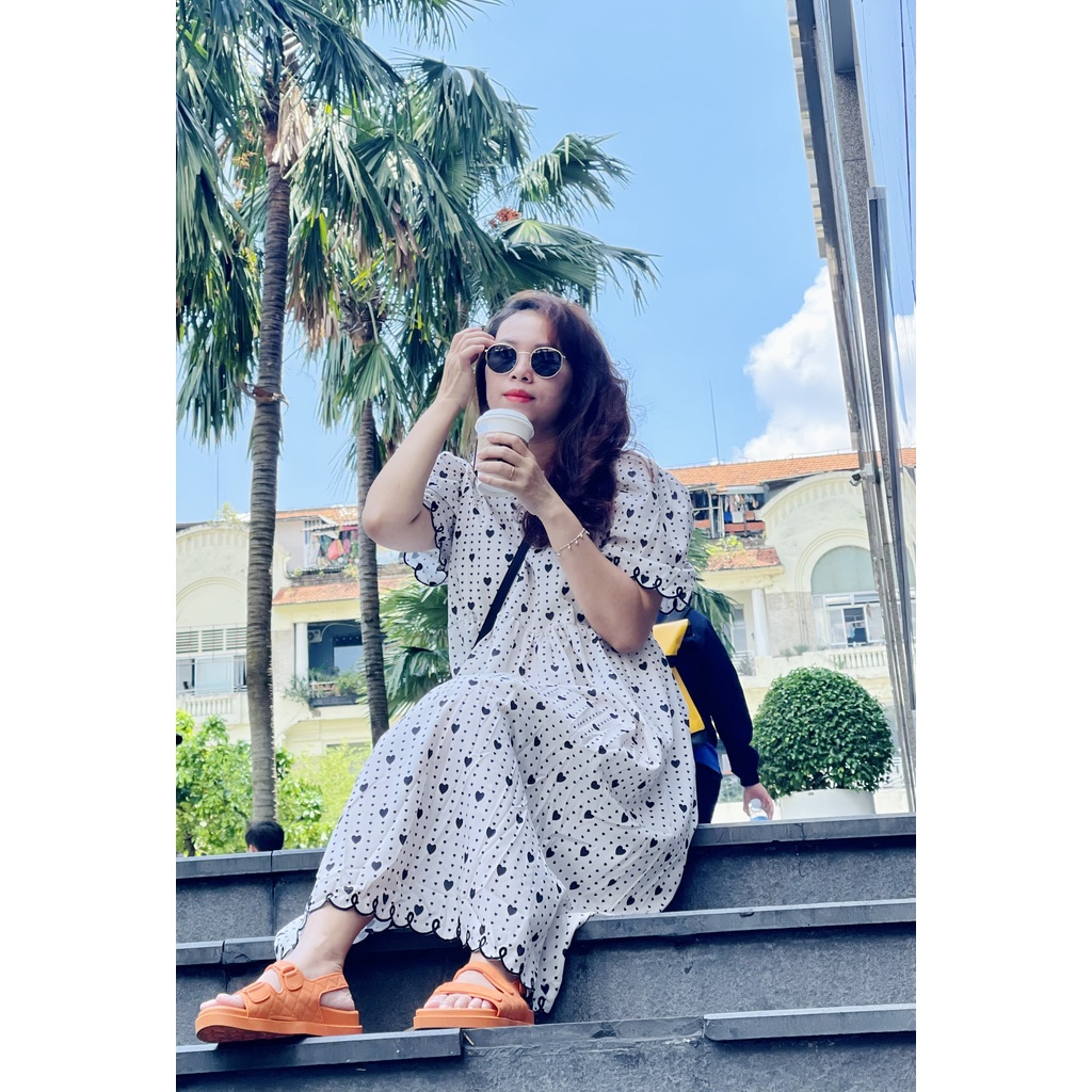 (HÀNG SẴN) Váy babydoll dáng dài, đầm đi biển đi chơi chất lụa freesize