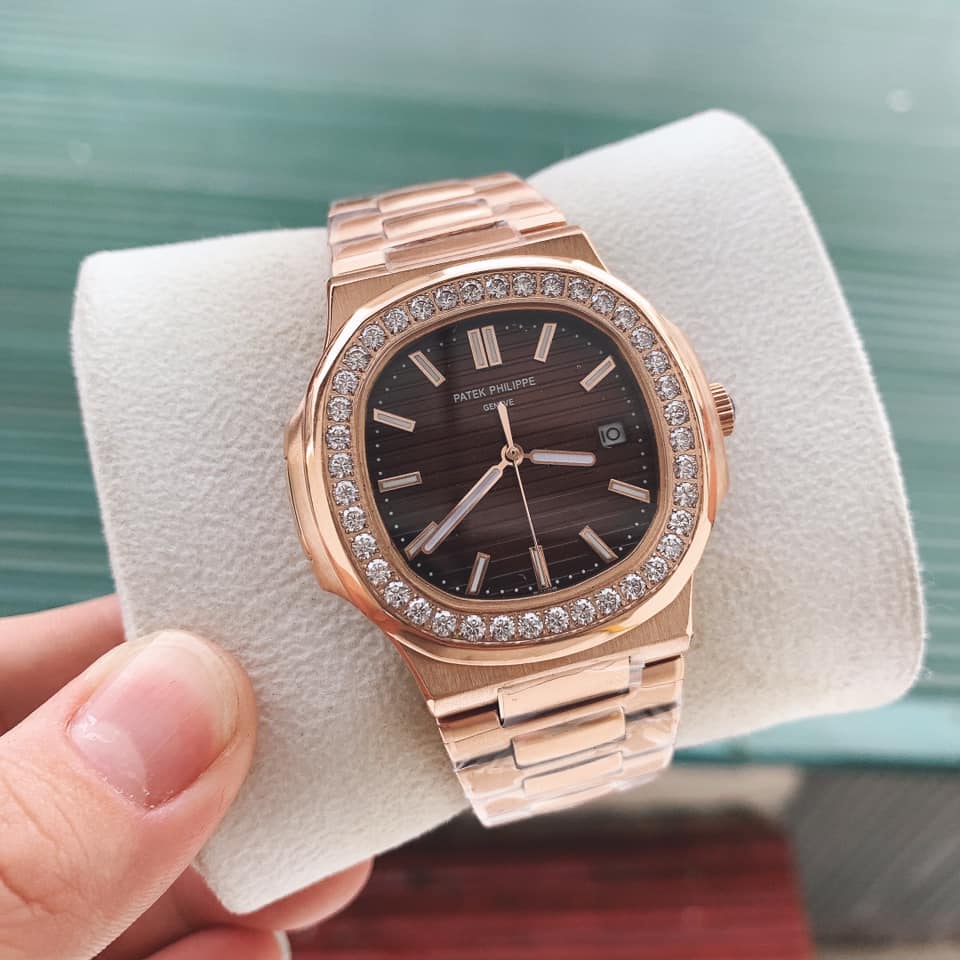 Đồng hồ Nam Ptk máy nhật chạy cơ Automatic vuông vành đá tròn size 41mm dây kim loại vỏ vàng hồng nhiều màu có dạ quang