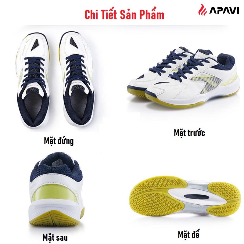 Giày cầu lông Kawasaki K176 da PU bóng dễ lau chùi, vải thoáng khí, Cushion giảm chấn