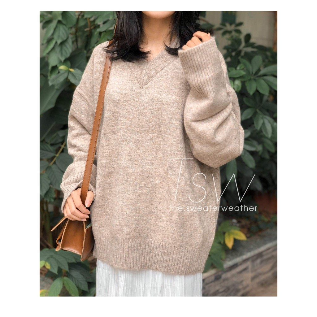 [Mã 152FASHIONSALE giảm 12% đơn 99K] Áo len trơn cổ V chất đẹp