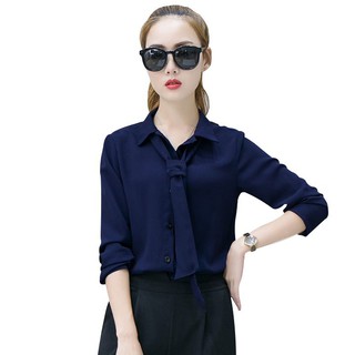 Áo sơ mi nữ phối cavat rời Lyna