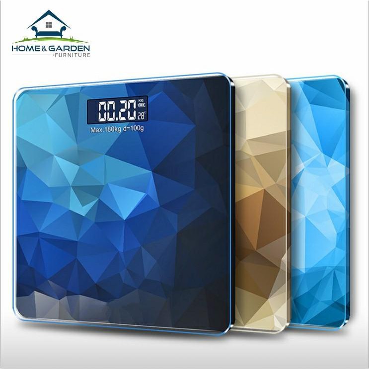 Cân điện tử và đo nhiệt độ môi trường cao cấp Blue Diamond (max=180kg,+/- 100g) Mới 2018