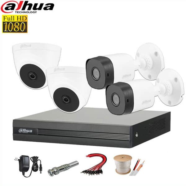 Trọn bộ 4 camera DAHUA Full HD 1080p + HDD WD tím 500G tặng mỗi camera 20 mét dây liền nguồn (Cắm vào là chạy)