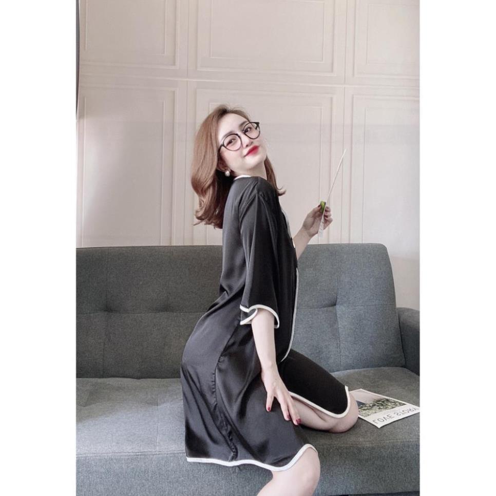 Váy Ngủ Sexy, Đầm Ngủ Lụa Viền Gợn Sóng Kèm Quần Chất Lụa Latin Cao Cấp, Đầm Mặc Nhà Phong Cấp Gợi Cảm, Quyến Rủ. | BigBuy360 - bigbuy360.vn