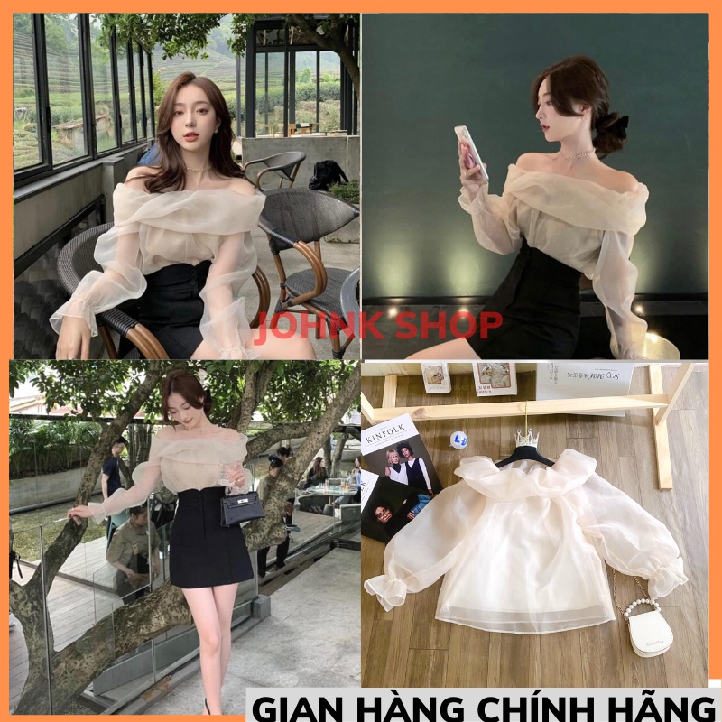 Áo Voan Trễ Vai Tiều Thư Sang Chảnh, Áo Trễ Vai Dài Tay_A7 XƯỞNG MAY TC2