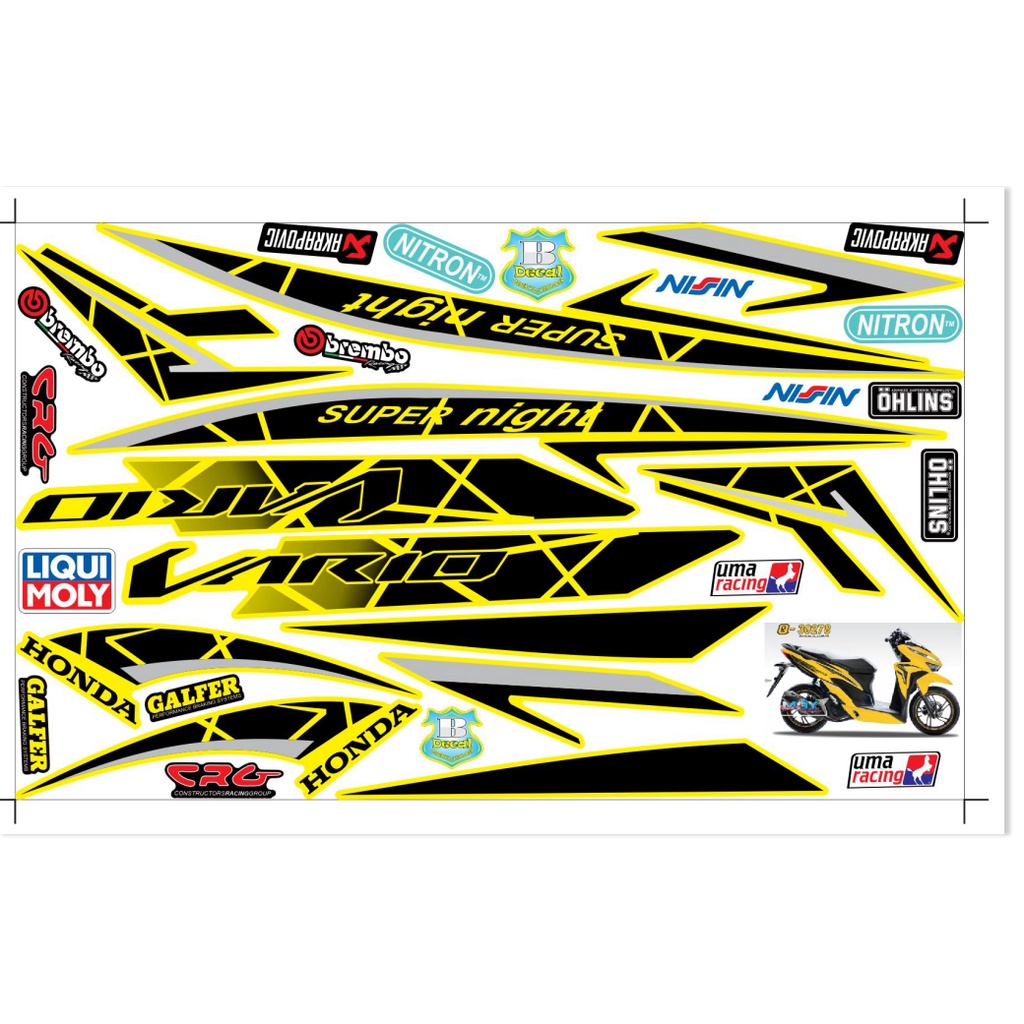 ( Quí khách vui lòng mang ra tiệm cho thợ dán ) Tem vario 150 30278 vàng