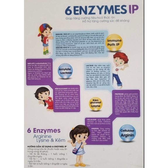 Men tiêu hóa 6 ENZYMES IP – Khắc phục biếng ăn, chậm tăng cân
