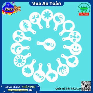 Bộ 16 Khuôn Vẽ Cappucino Latte Art