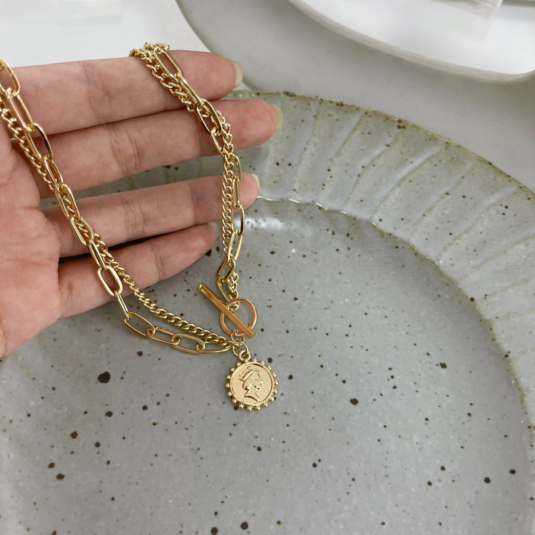 Vòng cổ mặt hình chân dung phong cách Hàn Quốc dành cho nữ