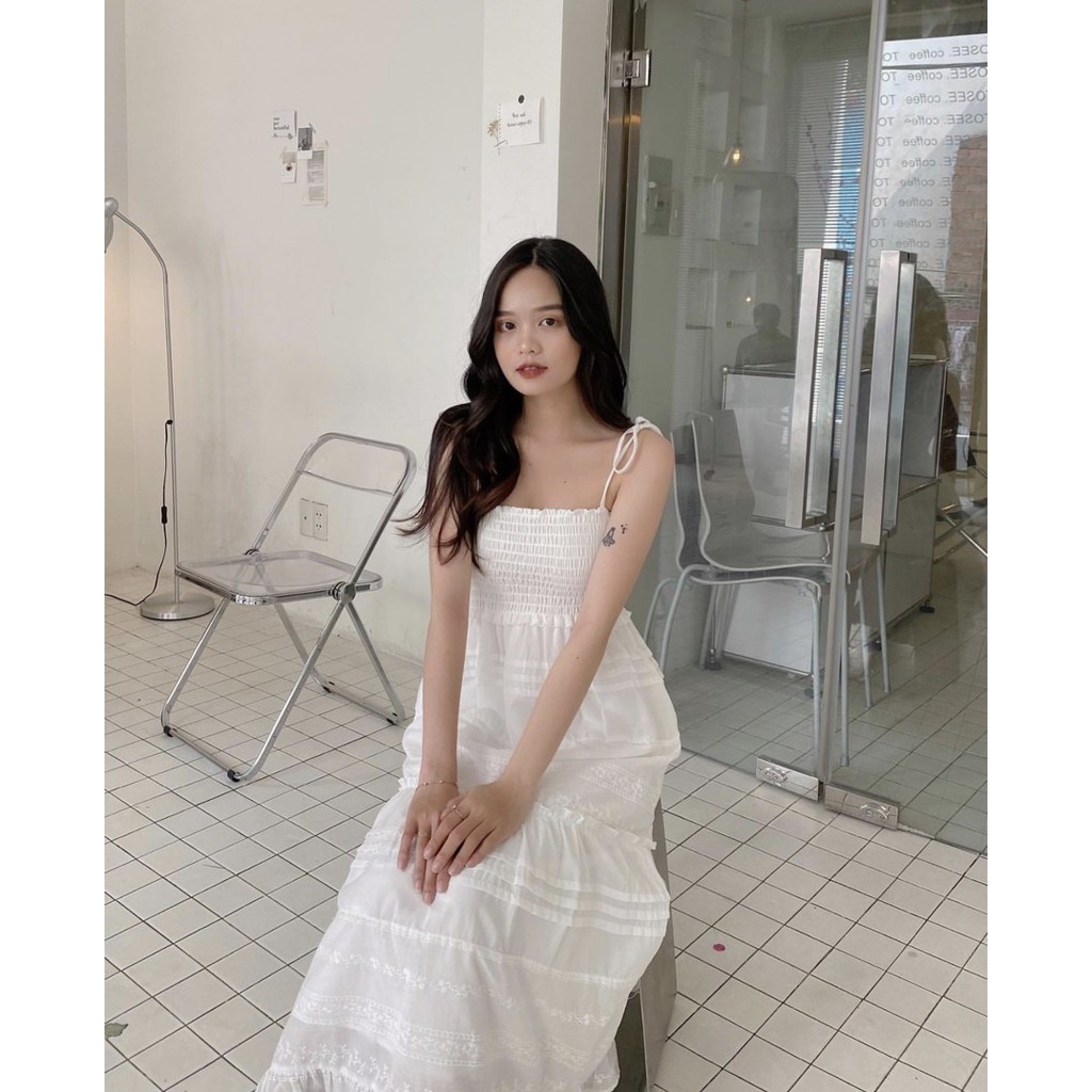 Đầm nữ chất vải đẹp, đầm nữ xòe phong cách tiểu thư, nữ tính, hàng đẹp bán shop, phom dưới 54kg-tùy chiều cao | BigBuy360 - bigbuy360.vn