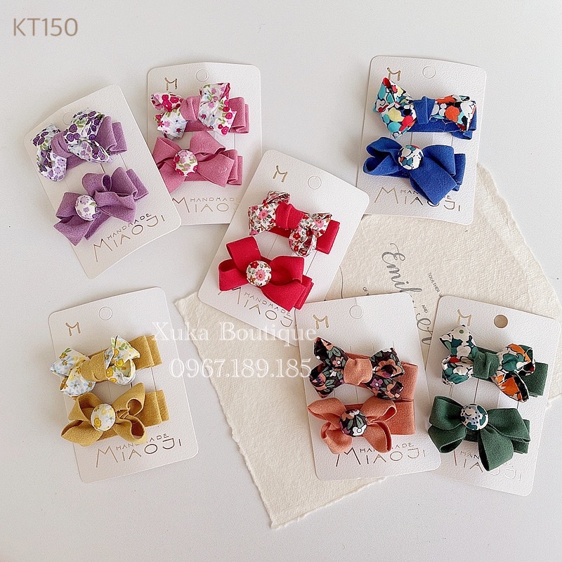 Set 2 Kẹp Tóc Nơ Bé Gái Cao Cấp, Băng Đô Cài Tóc Gắn Nơ Siêu Xinh Cho Bé, Kẹp Tóc Trẻ Em [ẢNH THẬT]