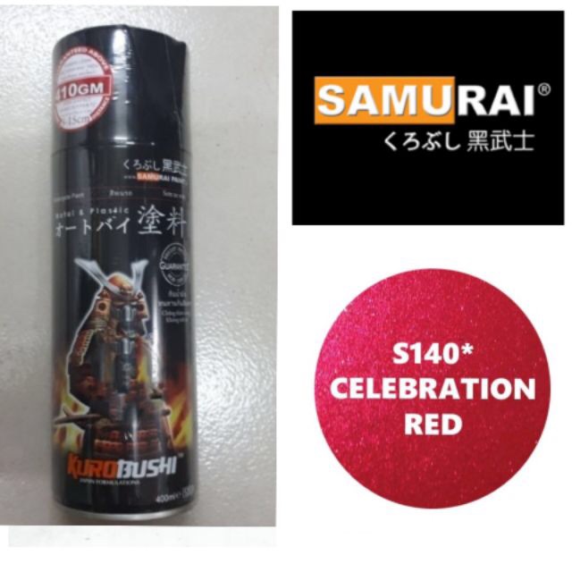 Samurai S140 - Sơn xịt sơn xe máy - Celebration Red - màu đỏ rực Suzuki .