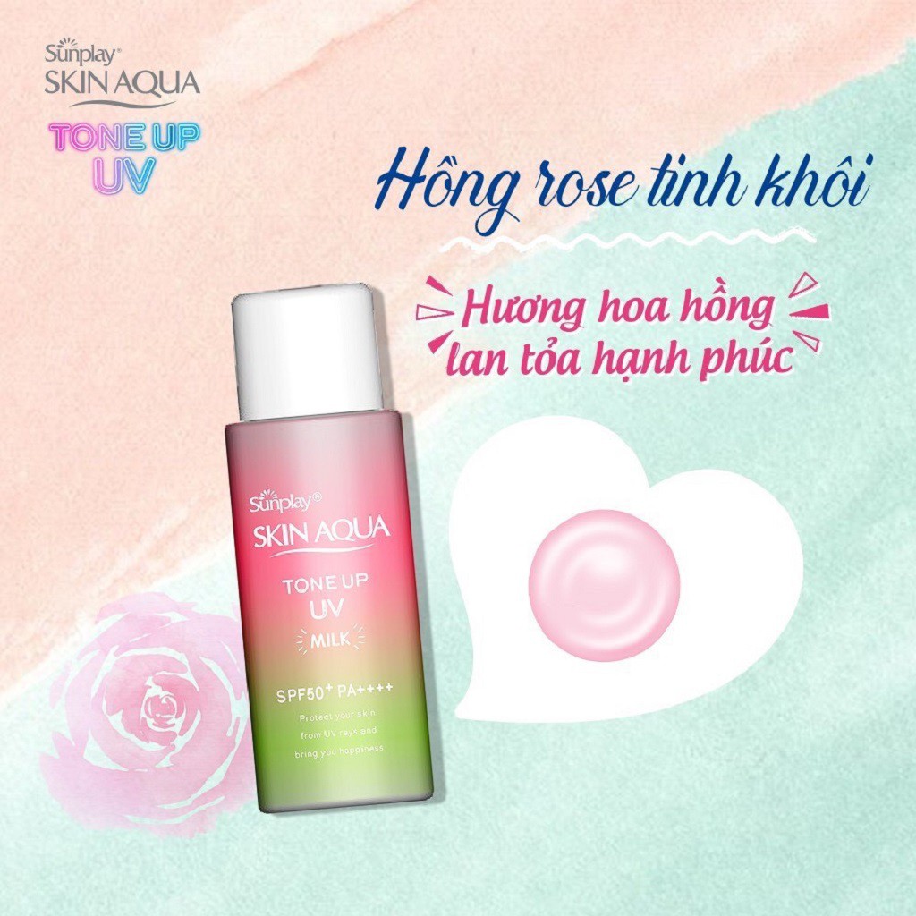 Sữa Chống Nắng Nâng Tông Sunplay Skin Aqua Tone Up UV Happiness Aura (Rose) 50g