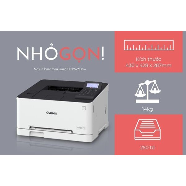 Máy in laser màu Canon LBP 623CDW in đảo mặt wifi hàng mới chính hãng bảo hành 12 tháng