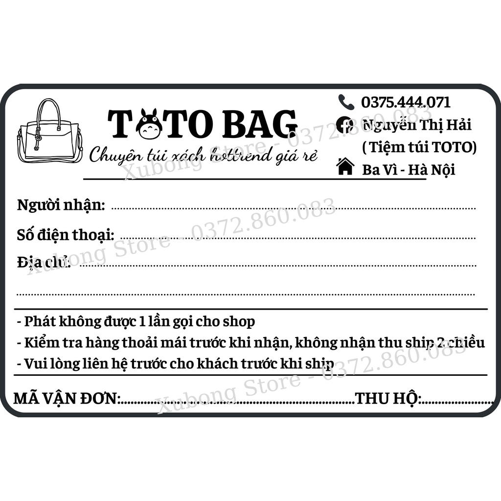 Combo 100 Tem Vận Chuyển In Nhiệt - Phiếu Giao Hàng A6 In Theo Yêu Cầu