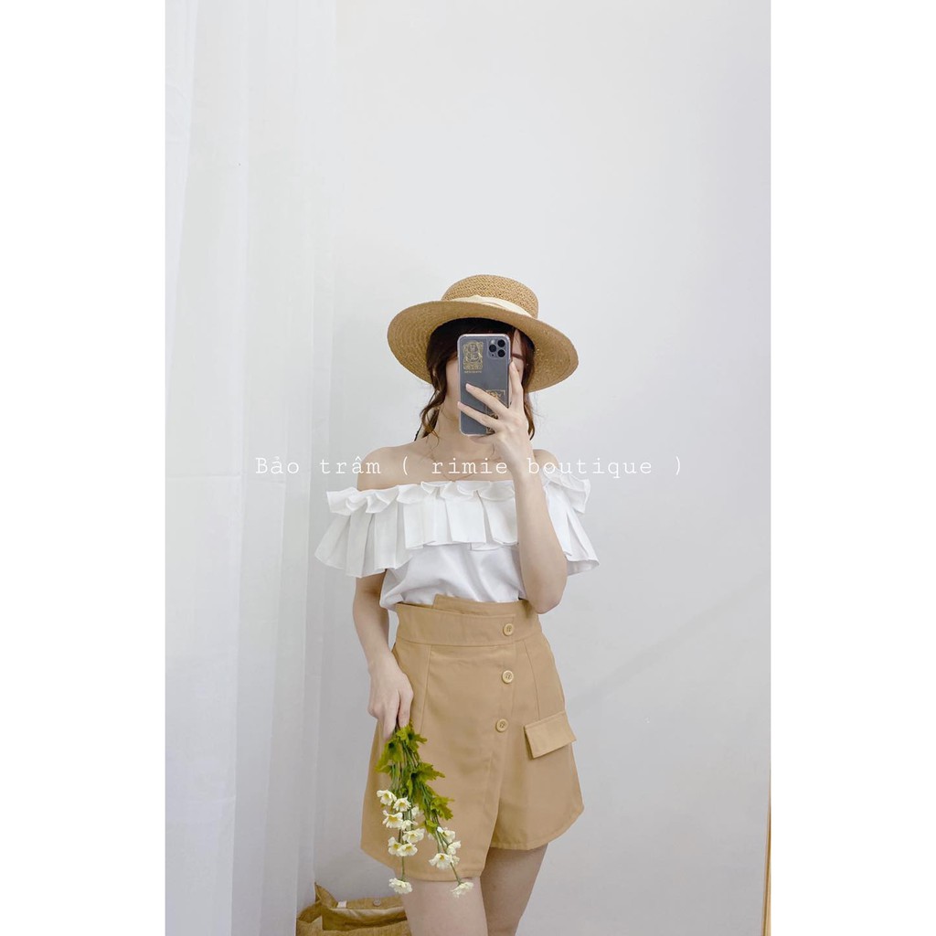 set áo + chân váy đắp chéo ( ảnh shop tự chụp )