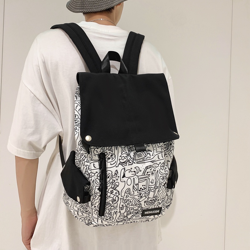 Balo PRETTYZYS sức chứa lớn 14 inch phong cách 2022 Hàn Quốc cho sinh viên cao đẳng