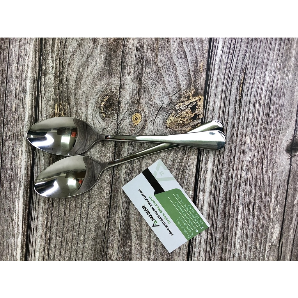 Thìa muỗng ăn chính sang trọng inox cao cấp TD214545 đuôi tròn dành cho phòng ăn gia đình nhà hàng khách sạn