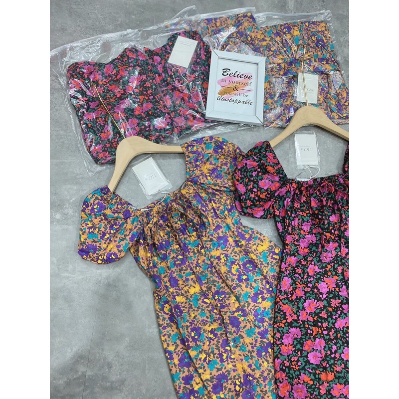 [Siêu Hot] Váy Hoa Tím Body Bèo Ngực, Đầm Nữ Dáng Ôm Siêu Xinh Có Ảnh Thật Kèm Video | BigBuy360 - bigbuy360.vn