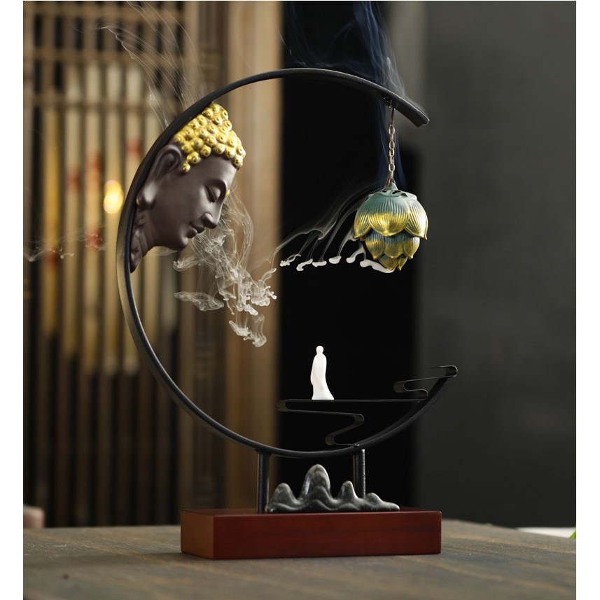 Thác đốt trầm hương tượng Đức Phật đơn giản (hàng nhập khẩu cao cấp)