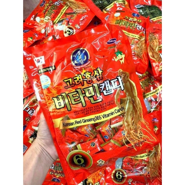 Kẹo Sâm Red Ginseng 365 Vitamin Candy 200g Hàn Quốc