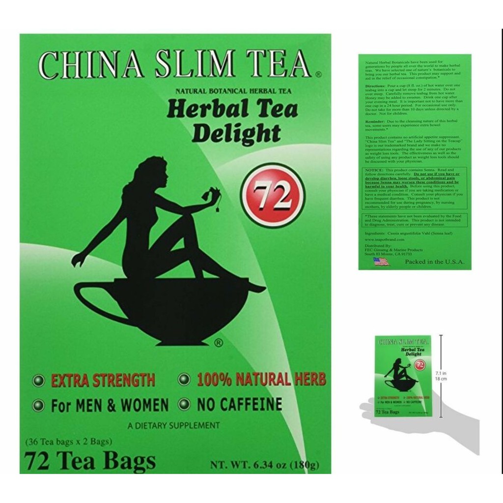Trà túi lọc Chinaslim Tea - 72 gói