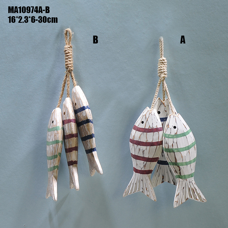 Mô hình cá gỗ trang trí nhiều hình - Decor đồ trang trí theo phong cách biển Địa Trung Hải