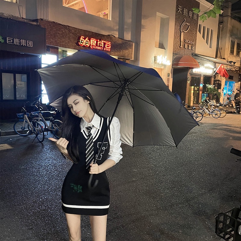 Đầm Sơ Mi Dài Tay Màu Sắc Tương Phản Thời Trang Thu Đông Phong Cách Châu Âu