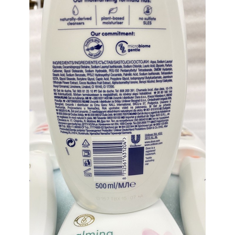 Sữa Tắm Dưỡng Ẩm Mền Mịn Da DOVE Đức 500ml chính hãng