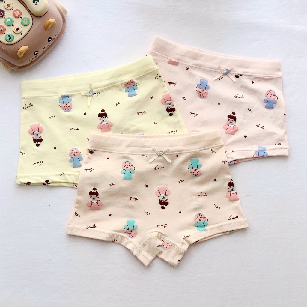 Set Ngẫu Nhiên 3 Quần Chip Đùi Cao Cấp Chất Thun Cotton Mềm Cho Bé Gái MINTSCLOSET Từ 1-4 Tuổi - QR8607