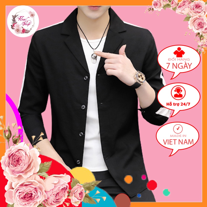Áo Sơ Mi Nam Dài Tay Dáng Ôm Cổ Vest Hàn Quốc  Thấm Hút Mồ Hôi trẻ trung, lịch lãm T12