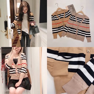 Áo khoác cardigan len cao cấp kẻ BBR mã AL903