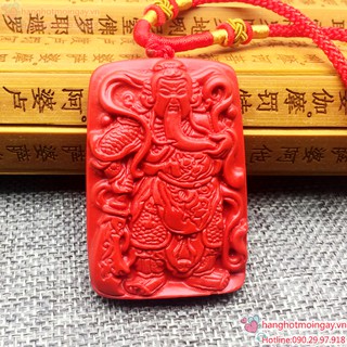 Mặt dây chuyền quan công chu sa B144
