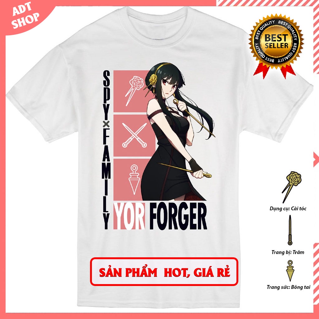 Áo Thun Tay Ngắn Cổ Tròn Spy x Family: Yor Forger Thời Trang Unisex nam nữ độc đẹp giá rẻ