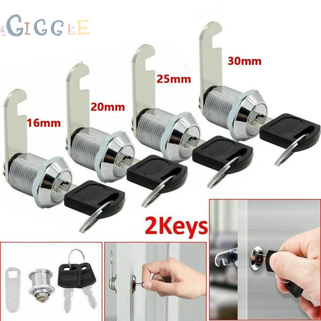 Ổ Khóa Tủ Chén / Hộp Thư 16mm 20mm 25mm 30mm Kèm 2 Chìa Khóa