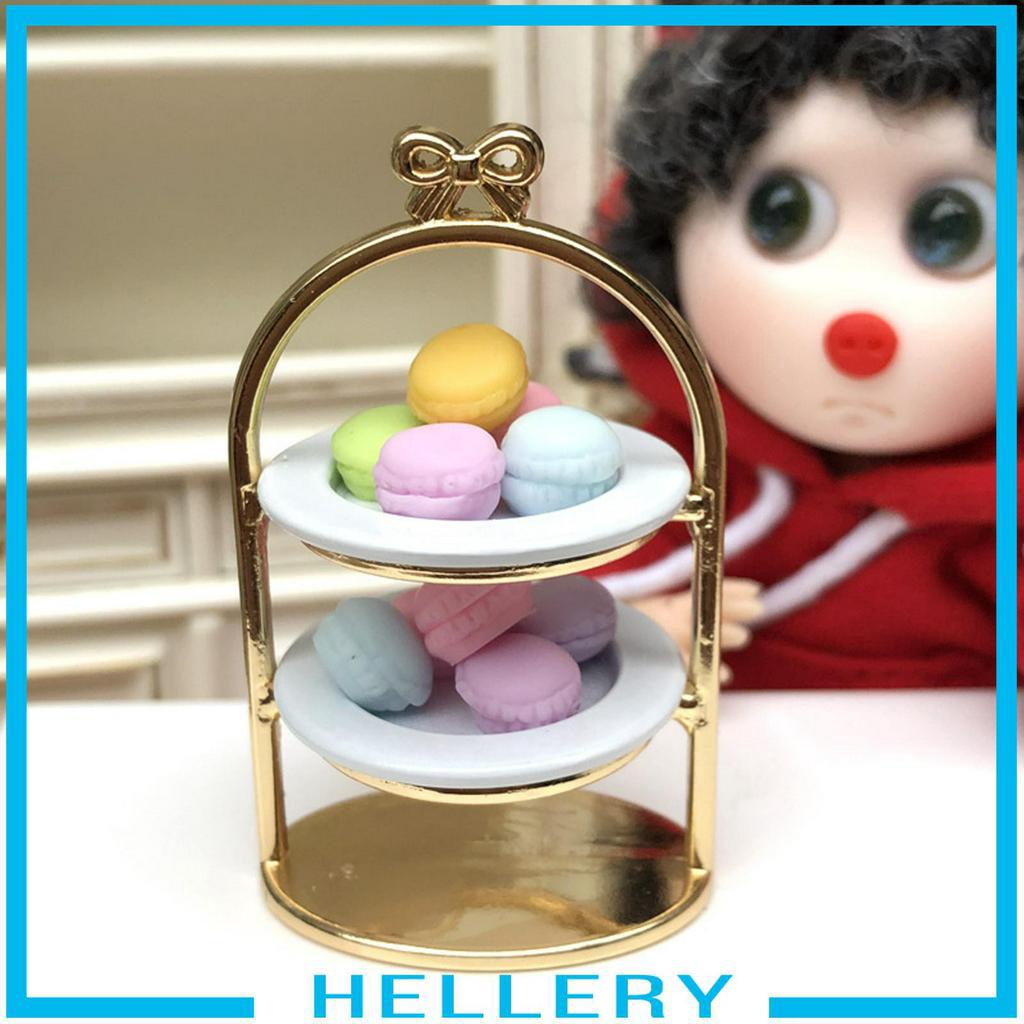 [HelleryVN] Giá Đỡ Bánh Mì Tráng Miệng 3 Tầng Màu Vàng Kim Thu Nhỏ 1: 12 Dành Cho Nhà Búp