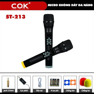 Micro không dây COK 213 - CHÍNH HÃNG -  Bảo hành 12 tháng - 1 đổi 1 trong vòng 7 ngày