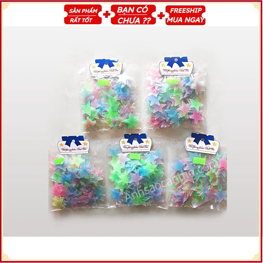 Sẵn hàng combo 100 gói sao dạ quang phát sáng .