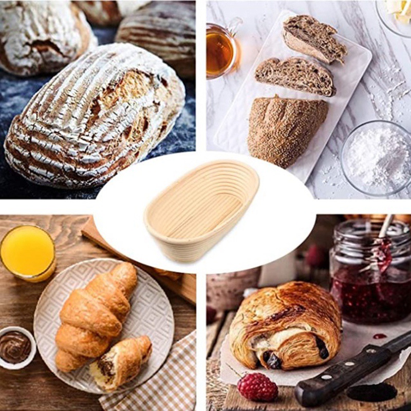 Rổ Làm Bánh Mì Hình Oval 10 Inch Chống Nóng - Hộp Đựng Bánh Mì Làm Quà Tặng