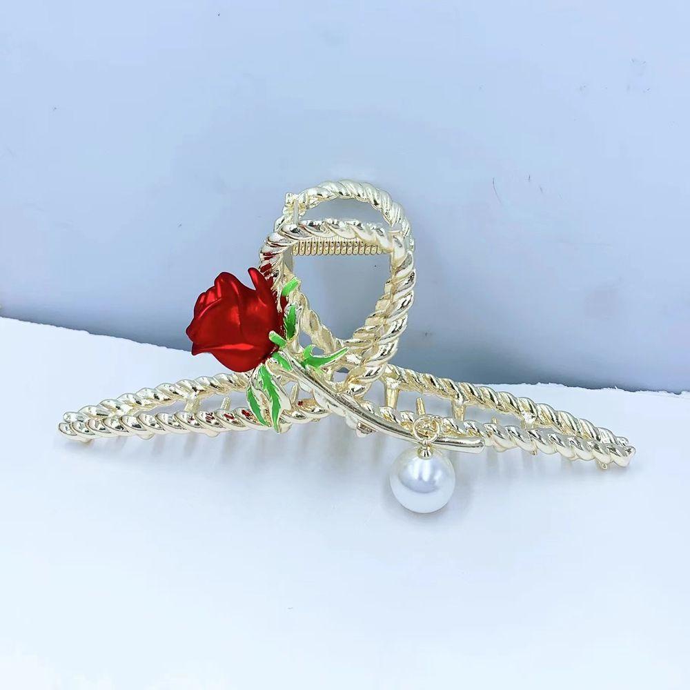 Kẹp Tóc Kim Loại Hình Hoa Hồng Phong Cách Retro Cho Nữ