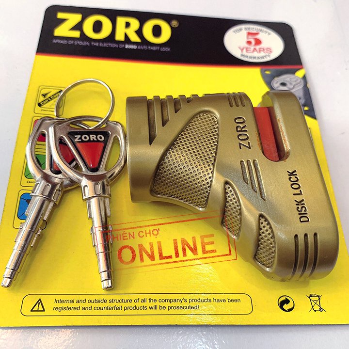 Ổ Khóa Dĩa Xe Máy Chống Cắt Zoro Chính Hãng - BH 5 năm