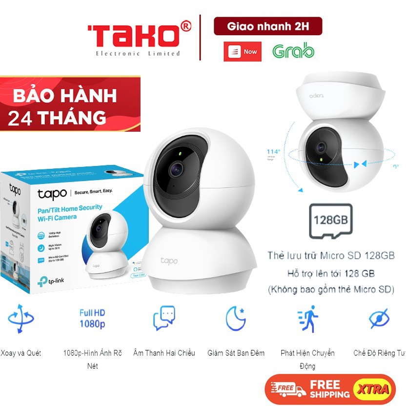 Tapo C200 Camera Wi-Fi An Ninh Gia Đình Có Thể Điều Chỉnh Hướng