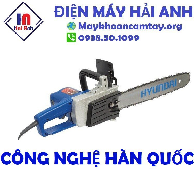 Máy cưa xích mini chạy điện Hyundai HCX405 chính hãng, lam 40cm, công suất 1500W mạnh mẽ, động cơ bền bỉ. BH 6 tháng