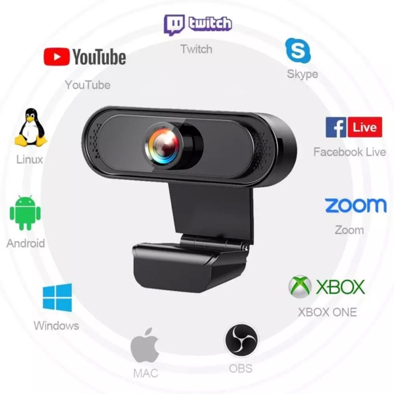 Webcam Kỹ Thuật Số Full Hd 1080p Xoay 360 Độ Có Thể Điều Chỉnh Dành Cho Pc Laptop | BigBuy360 - bigbuy360.vn