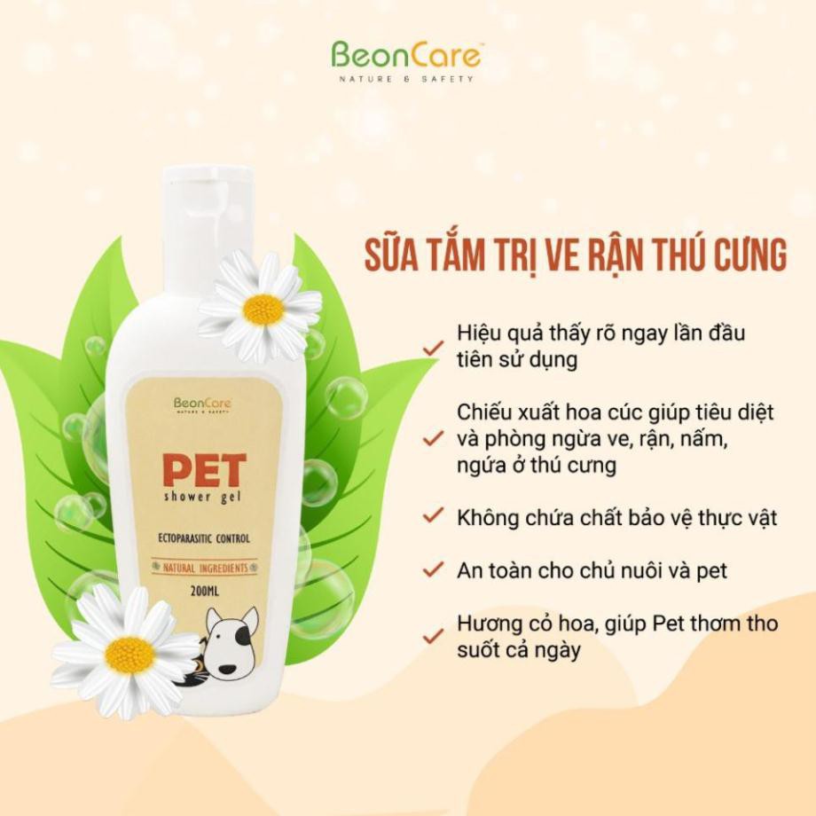 Sữa tắm tr.ị ve rận nấm ngứa cho chó mèo - chai 200ml - Hương táo thơm mát