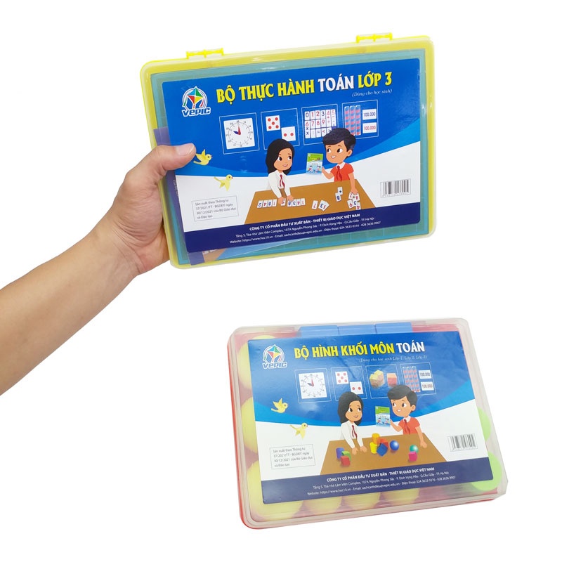 Bộ 2 Hộp Thực Hành Toán Lớp 3 Dùng Cho Học Sinh