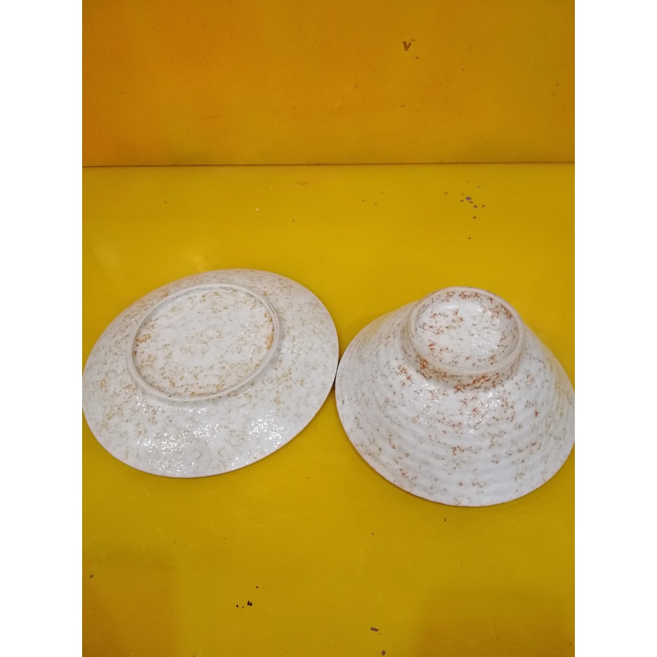 Bộ bát và đĩa sứ nội địa Nhật, bát size 18cm, cao 8cm, đĩa size 22cm (mã 918)