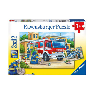 Xếp hình puzzle Police and Firefighters 2 bộ 12 mảnh RAVENSBURGER RV075744
