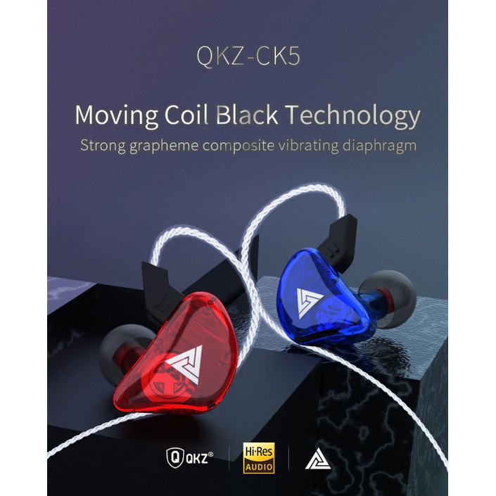 Tai Nghe Phone QKZ CK5 Âm Thanh HiFi Strong Bass, Chống Ồn, Có Mic Đàm Thoại, Nghe Nhạc, Xem Phim, Chơi Game Cực Đỉnh